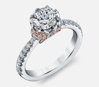 Halo Damen Verlobungsring 18K Multi Ton Gold 1.50 Karat KüNstlicher Rund Diamant