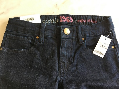 NWT Gap Kids Girls 1969 Dark Wash Super Skinny Jeans Pants 8 Reg $35 NEW - Picture 2 of 7