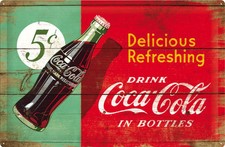 Coca-Cola - Delicious Refreshing green  Blechschild, 60 x 40 cm, gewölbt+geprägt