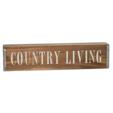 New Rustic COUNTRY LIVING Wood Block Plaque Sign 12"