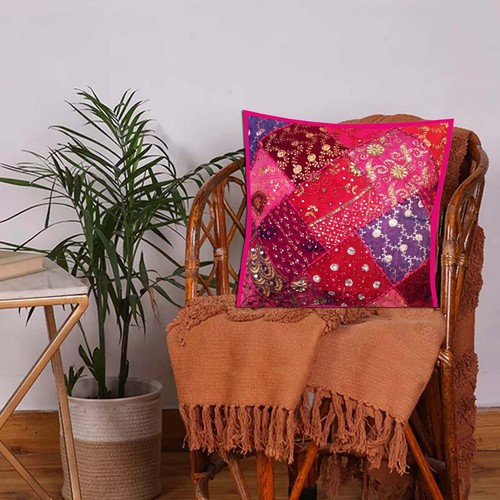 24"x24" PINK CUSHION COVER HOME DECOR ACCENT THROW BED CUSHION PILLOW COVER - Picture 4 of 15