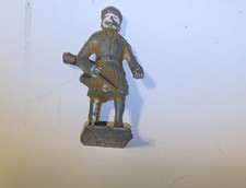 Vintage Lead Soldier With Rifle Cast Metal Army Man Figure 2   Antique