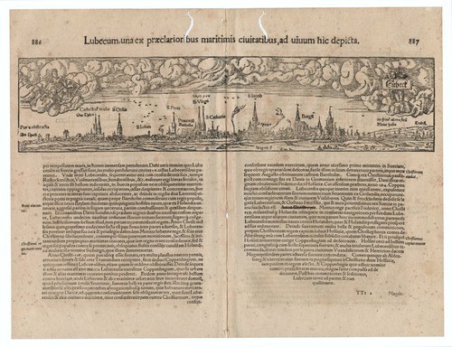 Antique Map "Lübeck" (Germany) S. Munster, 1572