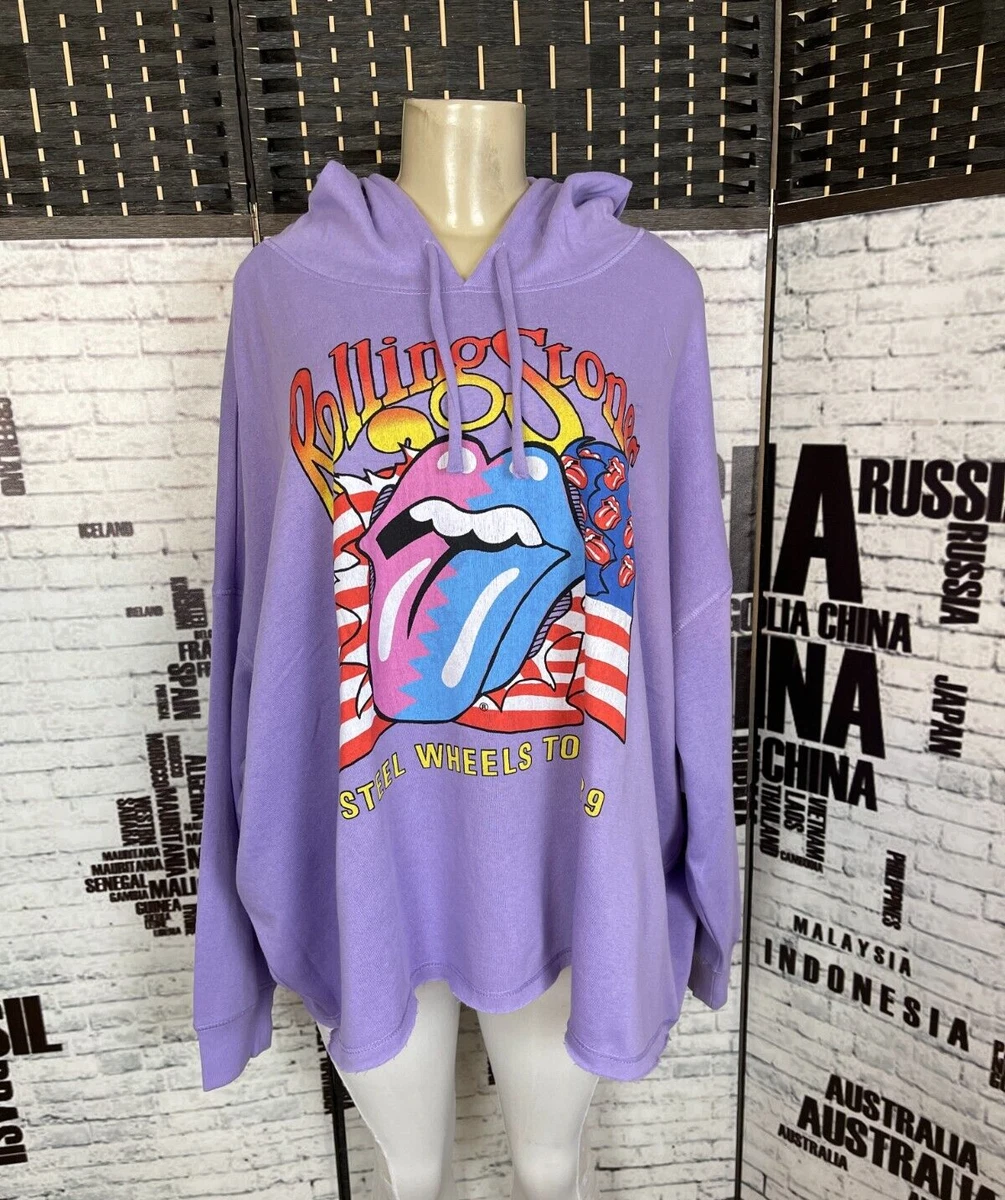 The Rolling Stones Torrid Plus 4 Purple Tongue Graphic Crop Long