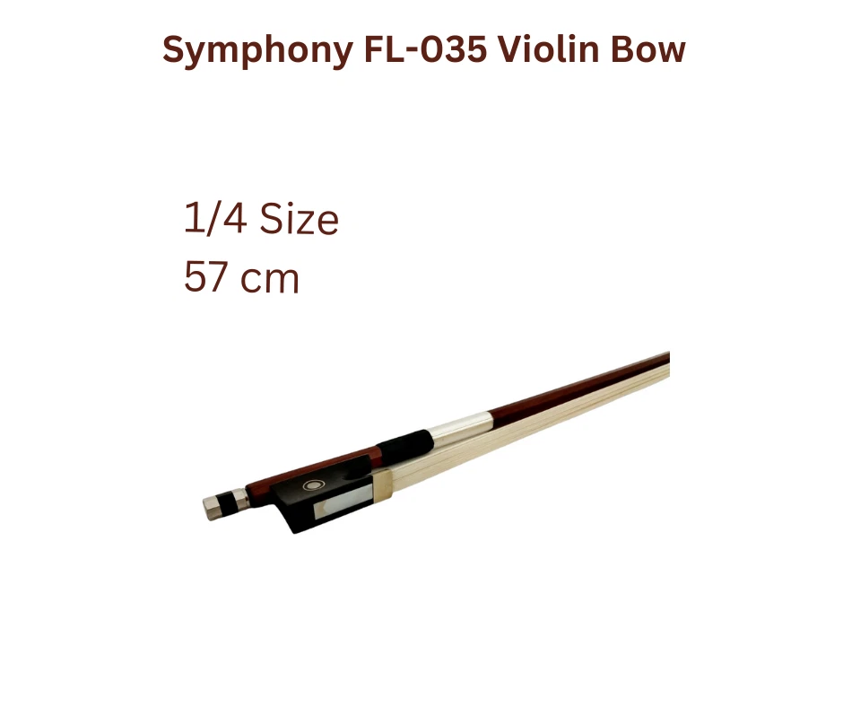 Symphony FL-035 One Quarter Violin Bow w/Real Horse Hair, Ebony Frog - Image 4 of 4