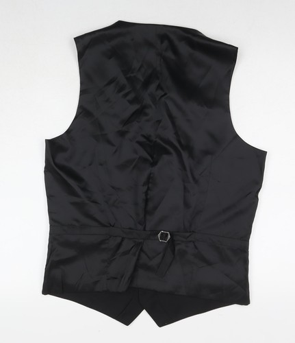 Marks and Spencer Mens Black Polyester Jacket Suit Waistcoat Size 42 Regular - Picture 2 of 10