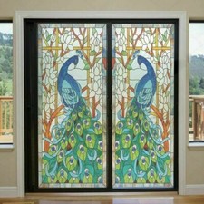Self Adhesive Window Film Static Cling Frosted Glass Sticker Floral Stained Home