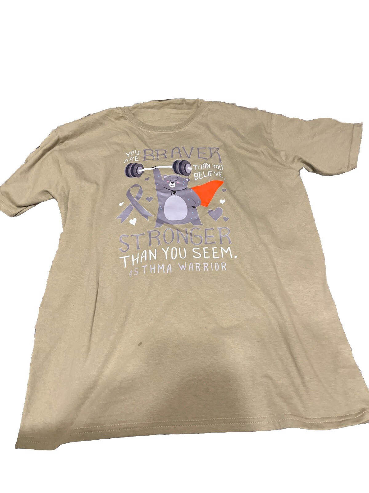 YOU ARE BRAVER THAN YOU BELIEVE, STRONGER THAN YOU SEEM. ASTHMA WARRIOR YOUTH XL