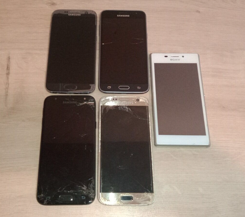 LOT SMARTPHONE A REPARER 4xSAMSUNG + 1xSONY - Vendu en état - HS - Pour Pièces - Photo 4/17