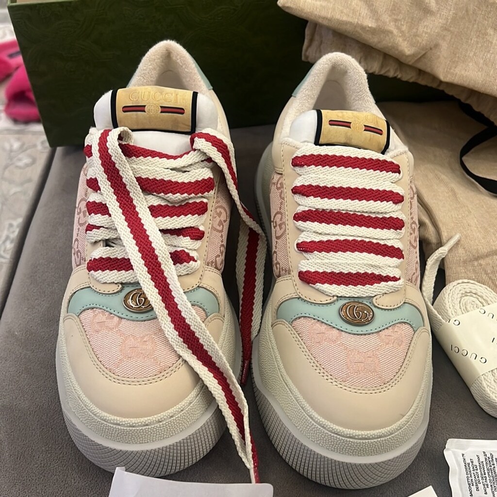 GUCCI AUTHENTIC GUCCI WOMEN'S SCREENER SNEAKER SIZE 38 | eBay