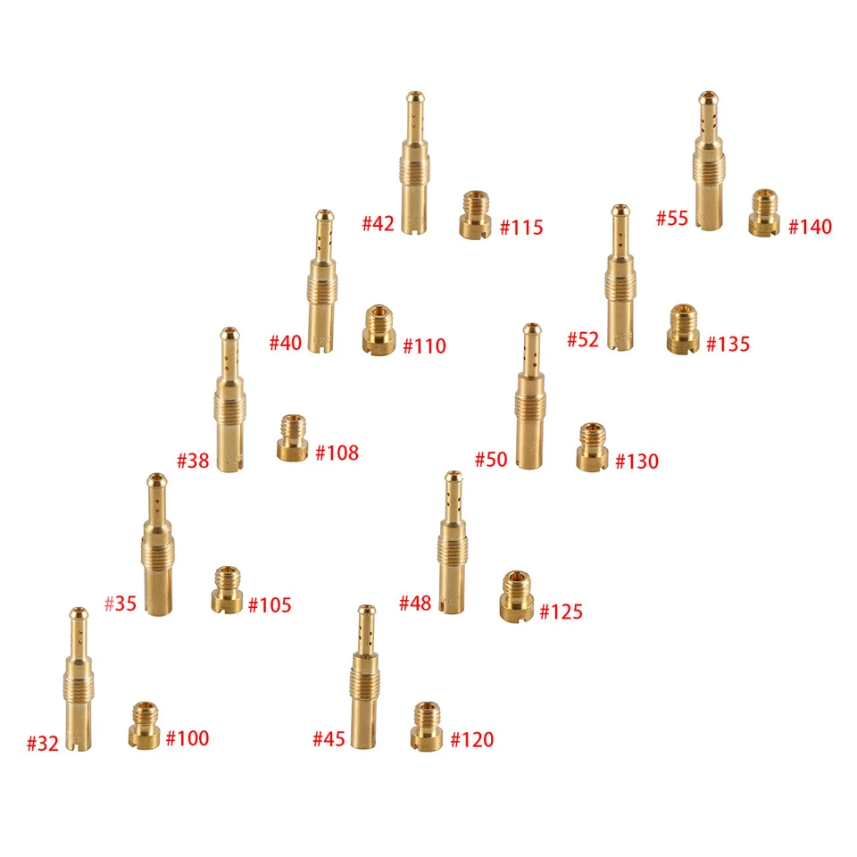 10 x Kit de chorro principal de carburador Kit de juego de chorro de piloto lento para PWK Keihin OKO KOSO CVK Foto 3 de 4