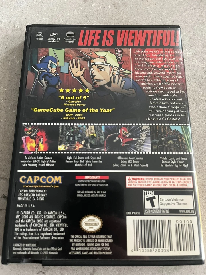 Viewtiful Joe (Gamecube, 2003 - Capcom) Tested, CIB - Image 2 of 2