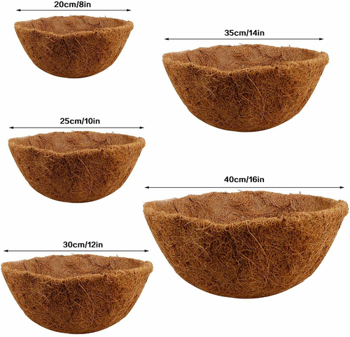100% Natural Round Coconut Coco Fiber Planter Liners for Hanging Basket Flowers - Picture 2 of 20