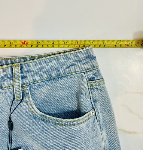 Princess Polly High Waisted Holland Straight Leg NWT Distress Light Wash Size 12 - Picture 14 of 19
