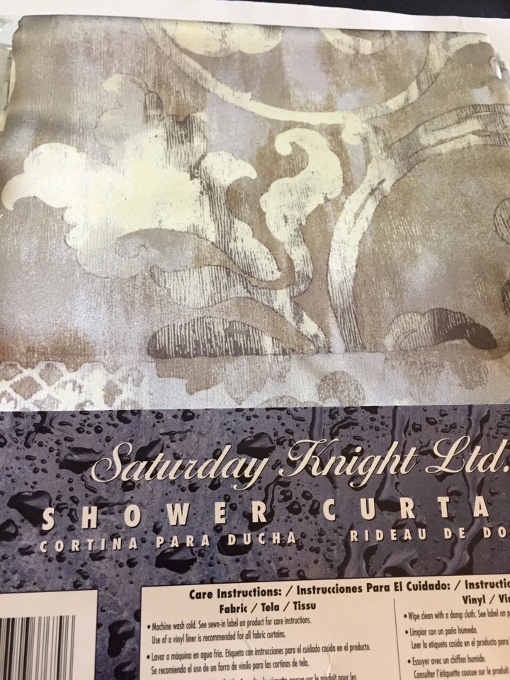 CORTINA DE DUCHA TELA PLATINO SAT KNIGHT OROFINO NUEVA Foto 2 de 4
