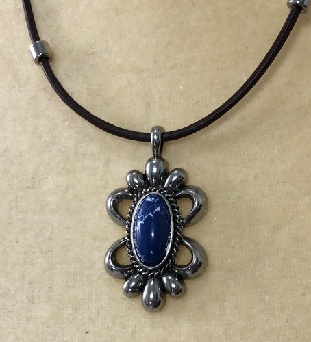 Chaps Pendant Necklace Blue - 18 in Length - Picture 4 of 7
