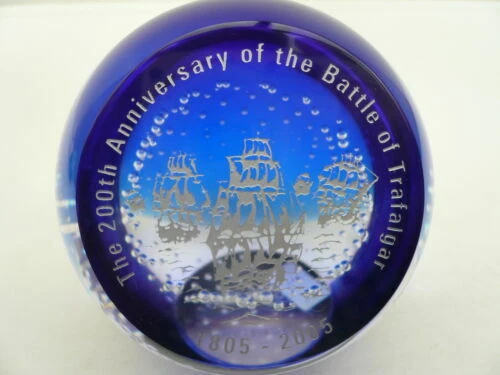 Mid-Century Modern Blue Hand Blown Glass