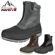 NORTIV8 Mens Snow Boots Zip Outdoor Waterproof Winter Warm Insulated Ski Boots