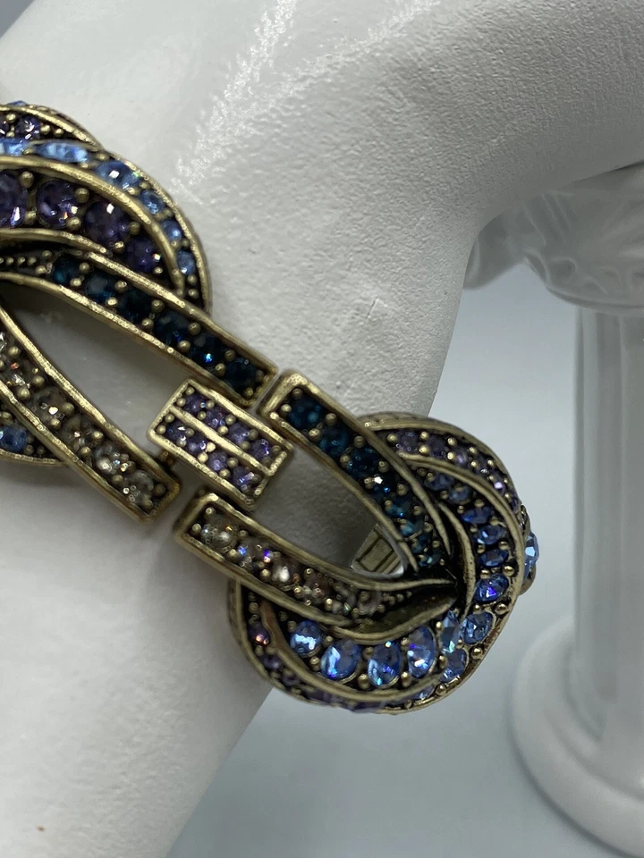 Pulsera Heidi Daus "Knot Now" diseño de eslabones de cristal azul nueva con etiquetas Foto 3 de 4