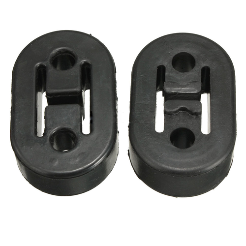 2Pc Black 8mm Polyurethane Car Exhaust Muffler Hangers Mount Bracket