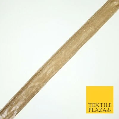 TEXTILE PLAZA Gold weiche Metallic Folie lahm glänzend Stoffborte Bordüre Band Spitze 2cm breit X592