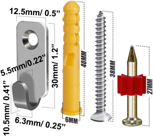 20Pcs Heavy Duty Hanger 304 Stainless Steel Wall Mounted Mini J Hook for Mirror  - Bild 2 von 12