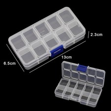 5pcs Rectangle 10 Grids Plastic Transparent Containers Storage Case Organizer