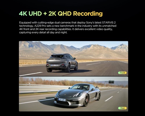 VIOFO A229 Pro 2 Channel Front 4K+Rear 2K Dual Sony Starvis 2 Sensor Wi-Fi GPS - Picture 3 of 20