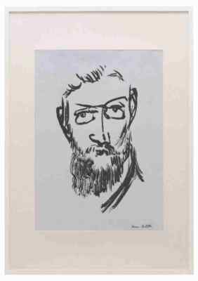 Henri Matisse Selbstportrait Tusche A3 A4 gerahmter Druck Bild