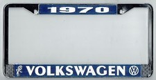 1970 Volkswagen Vw Bubblehead Vintage California License Plate Frame Bug Bus T-3