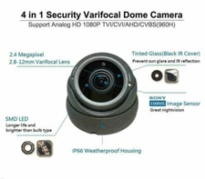 1080P Security Camera 2.8mm-12mm Varifocal Lens Dome HD TVI CVI AHD CVBS Black