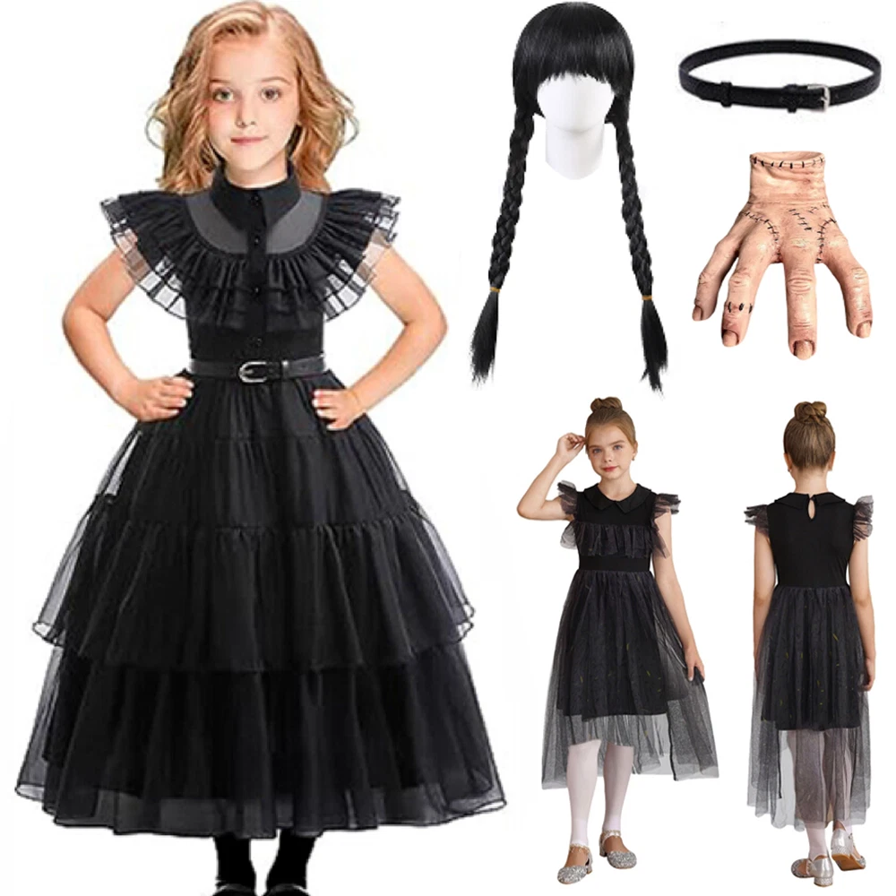 Little girl clearance wednesday addams costume