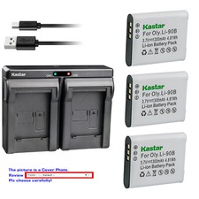 Kastar Battery Dual Charger for Olympus Genuine Li-90B Li-92B OEM UC-90 LI-90C