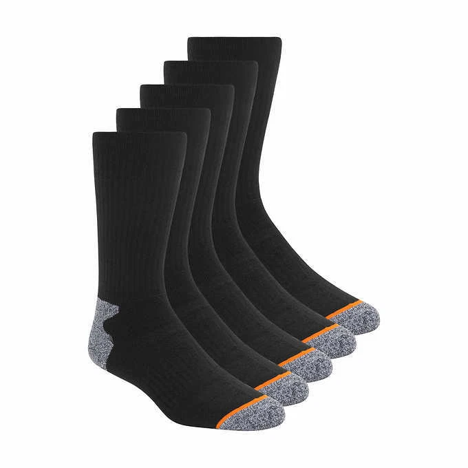 Weatherproof Black Outdoor Cushioned Crew Socks 5 Pack