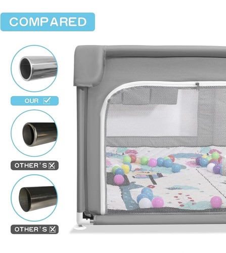 Baby Playpen Set (Grey 75"*59") playpen for Babies and Toddlers, Extra Large - 第 4/6 張圖片