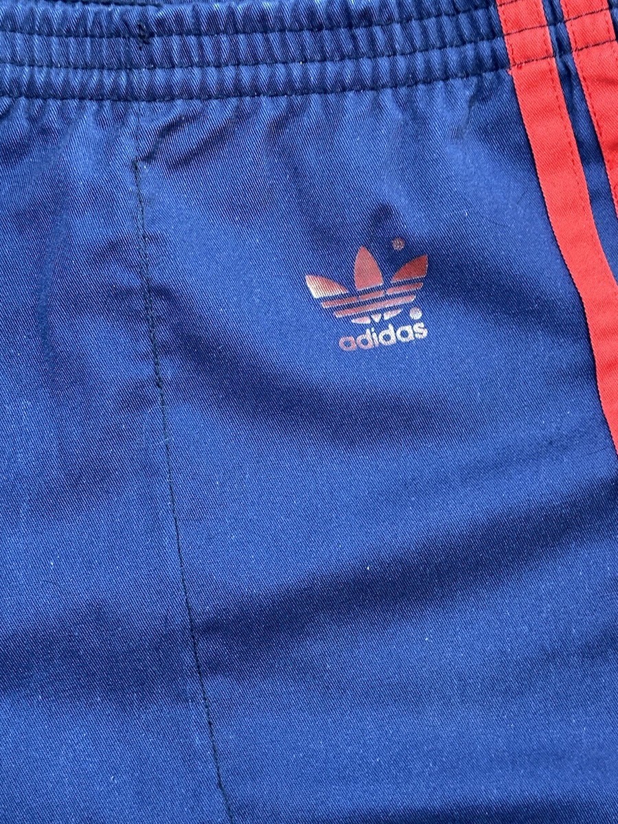 RARE Vintage 1980s Adidas Track Pants BLUE/ Stripes Mens M MADE IN