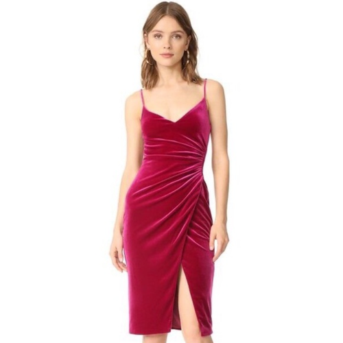 Black Halo Bowery Velvet Dress in Obsession Fuchsia Pink Women's Size 6