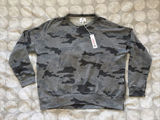 NWT Sundry Camo Crewneck Sweater Sweatshirt Gray Sz 0 / XS