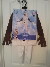 Disney Olaf Frozen Snowman Deluxe Costume Childs Size L 4-6 Jumpsuit  Hood NWT