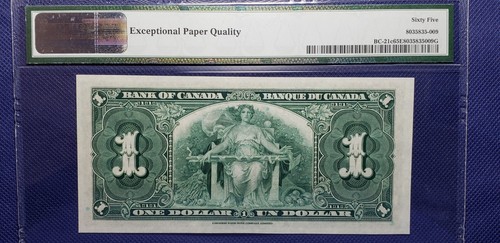 Lot of 3 notes Bank of Canada 1937 BC-21c $1 Gordon-Towers Prefix S/A PMG 65 EPQ - Picture 4 of 8