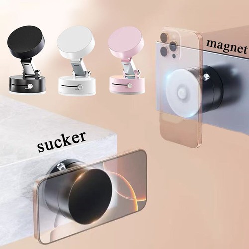 Vacuum Suction Magnetic Phone Holder Suction Cup Car Stand Foldable Car Moun L - Photo 4 sur 19
