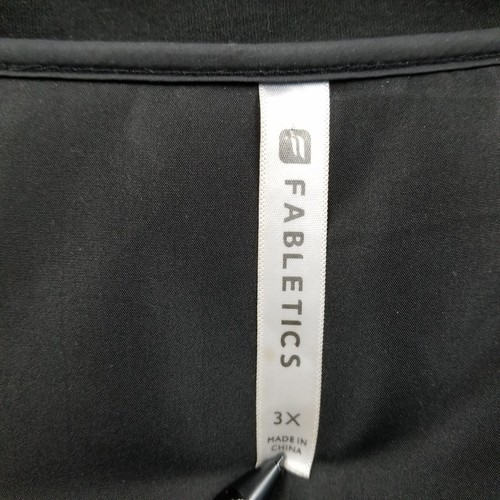 Fabletics Jacket Women 3X Black Kinsley Quilted Asymmetric Zipper Pockets Comfy - Picture 3 of 12