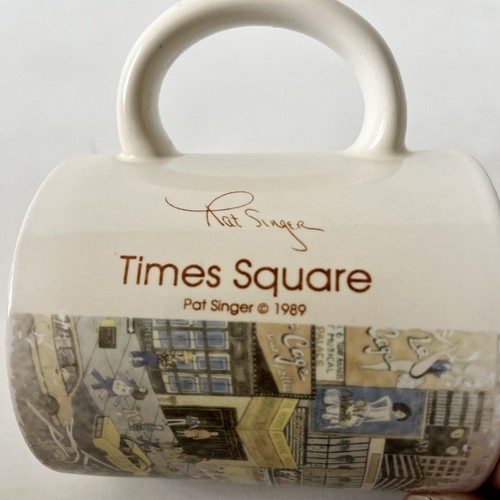 Vintage 1989 Pat Singer Mug Times Square New York City Vintage Retro Ceramic - Picture 7 of 10
