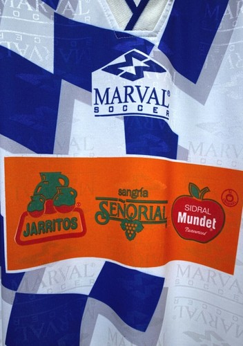 Camiseta de Fútbol Marval Jarritos Sangría Senorial Sidral Mundet Talla 42 XL Nylon - Imagen 2 de 7