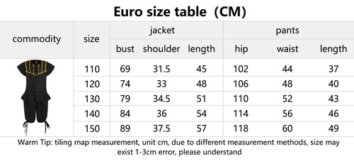 Kids Medieval Renaissance Steampunk Cosplay Costume Pirate Shirt Pant Halloween - Bild 2 von 23