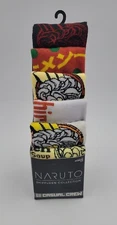Naruto Shippunden Collection 6 Pair CREW SOCKS Men Size 8-12 Bioworld NEW