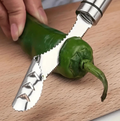 Stainless Steel Vegetable Slicer & Core Remover - Bell Peppers & Tomatoes