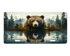 Bear Reflections Aluminum License Plate Car Accessory Vanity Tag Front Plate