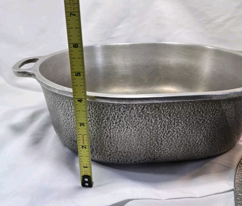 Vtg Century Silver Seal Hammered Oval Pot Cast Aluminum Dutch Oven Roaster 5 QT - Picture 17 of 17