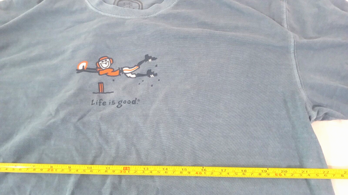 Neu ""Life Is Good"" Brecher T-Shirt Herren groß Fußball Touchdown Catch blau neu mit Etikett - Bild 2 von 8